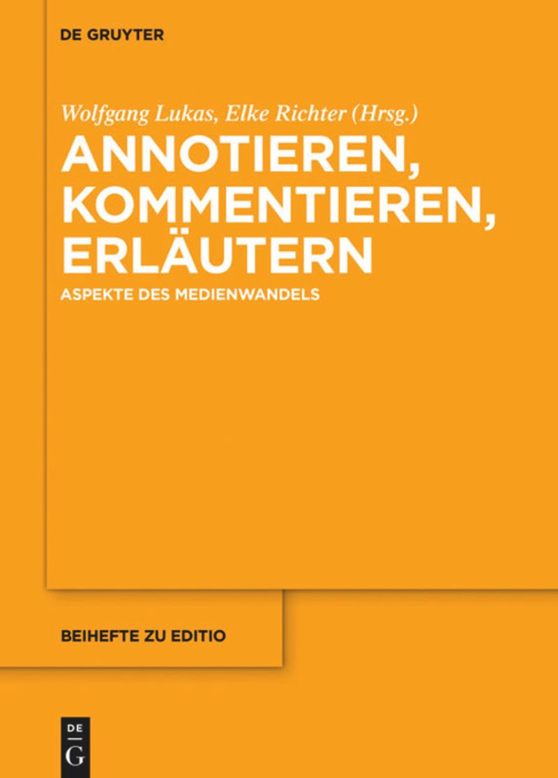 Buch Cover Bd. 47 der Reihe editio / Beihefte De Gruyter